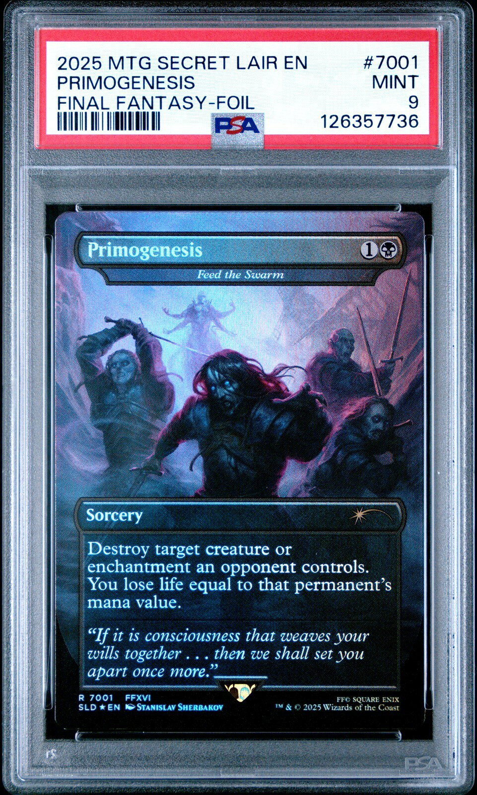 MTG英語版 2025 MTG SECRET LAIR DROP FINAL FANTASY PRIMOGENESIS FOIL #7001 PSA 9 鑑定済