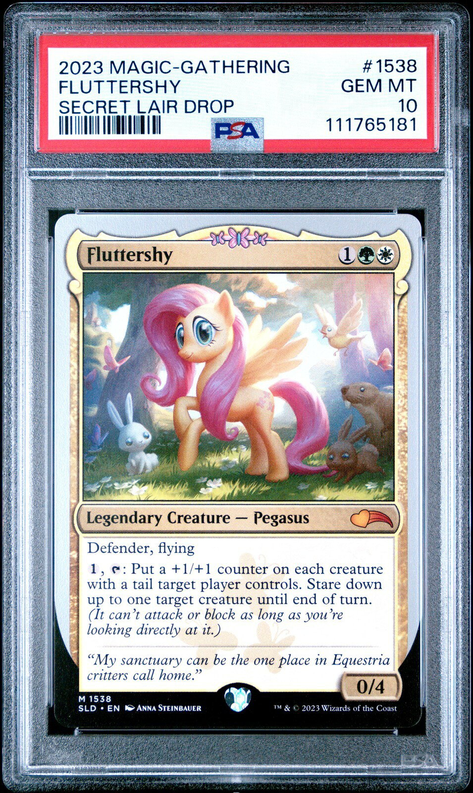 MTG英語版 2023 MAGIC THE GATHERING SECRET LAIR DROP FLUTTERSHY #1538 PSA 10 鑑定済