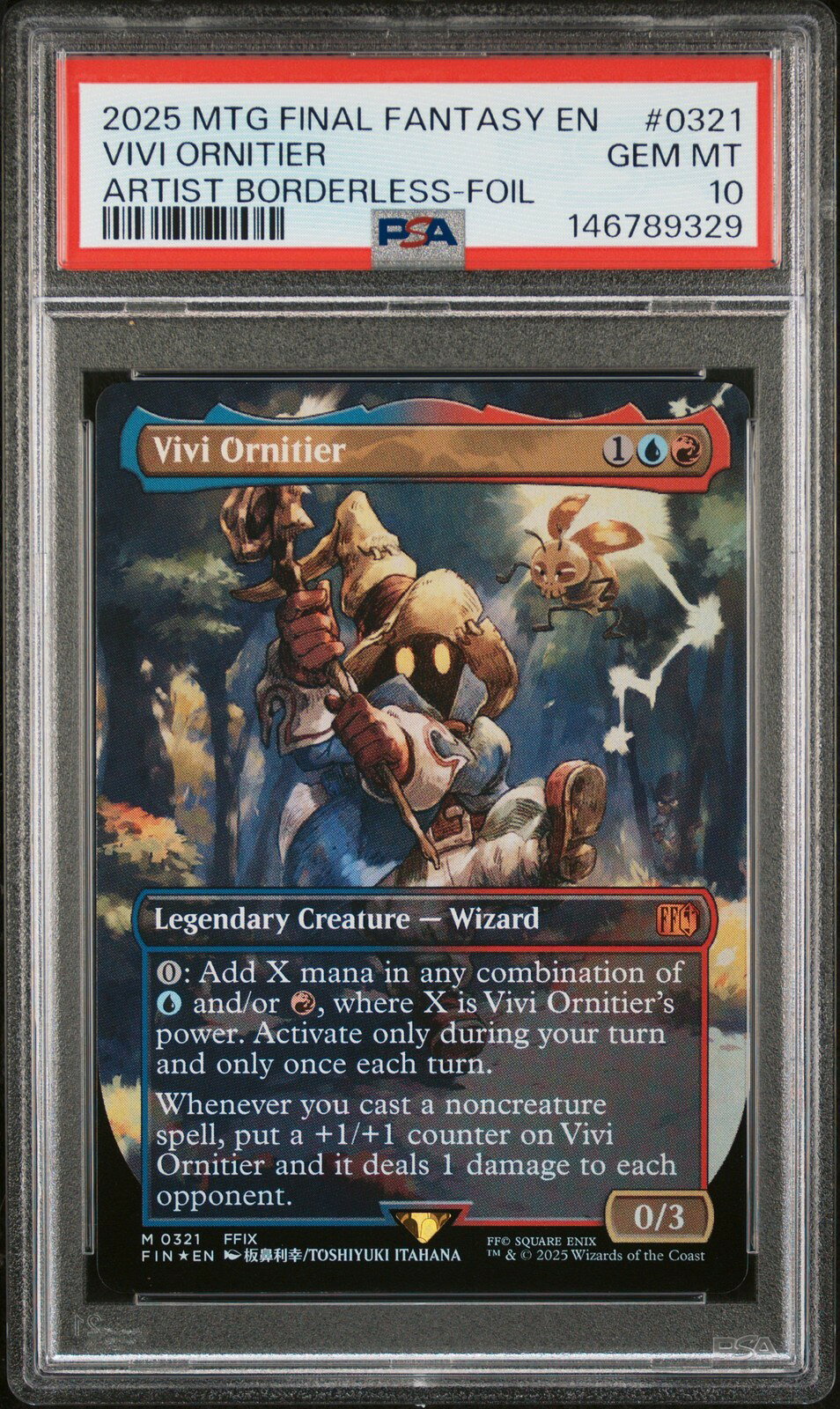 MTG英語版 2025 FINAL FANTASY VIVI ORNITIER ARTIST BORDERLESS-FOIL #0321 PSA 10 鑑定済