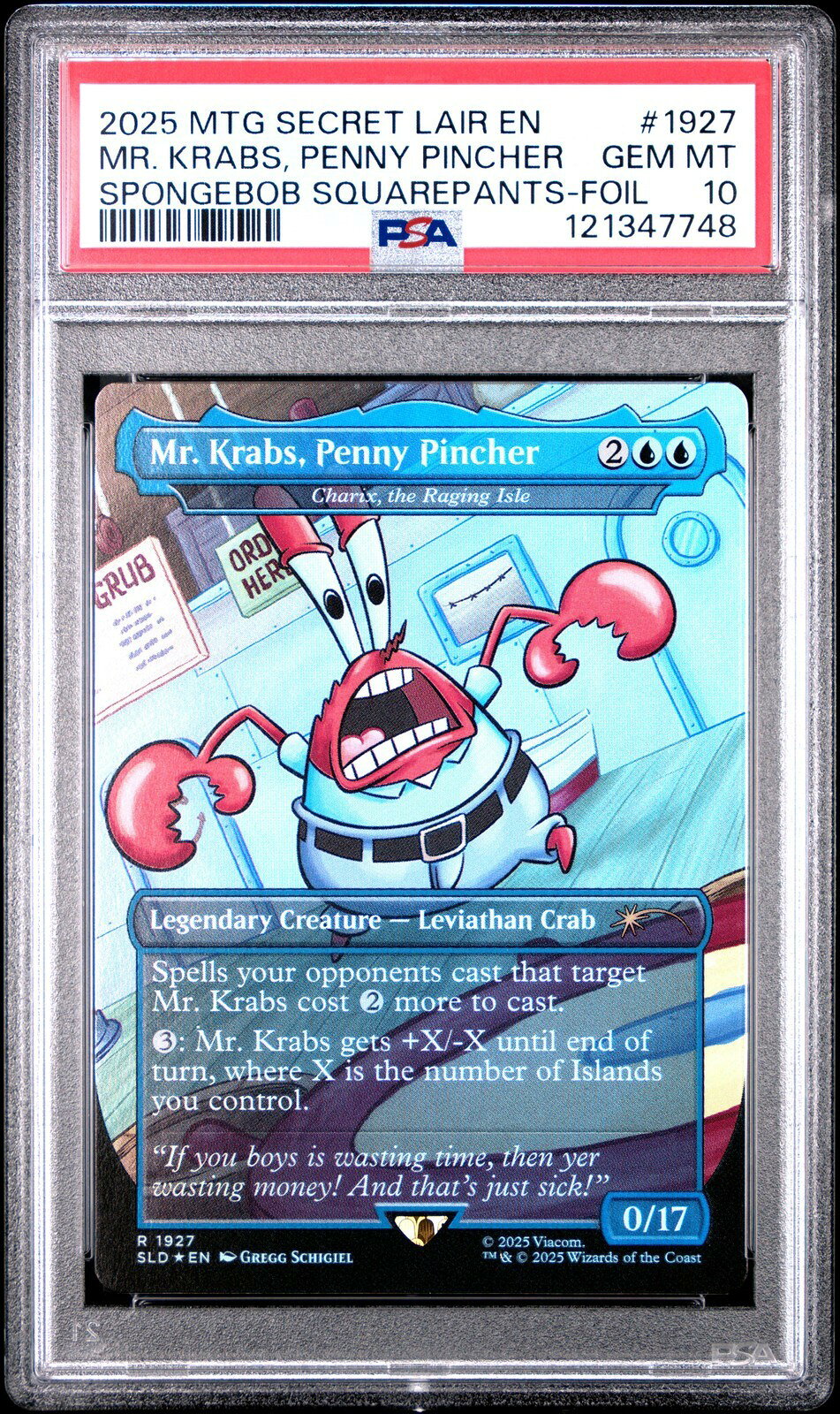 MTG英語版 2025 SECRET LAIR DROP MR. KRABS, PENNY PINCHER #1927 PSA 10 鑑定済