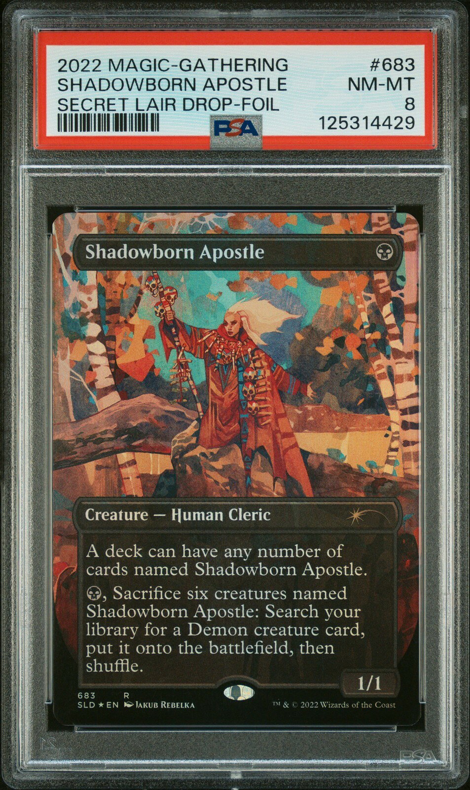 MTG英語版 2022 SECRET LAIR DROP SHADOWBORN APOSTLE FOIL #683 PSA 8 鑑定済
