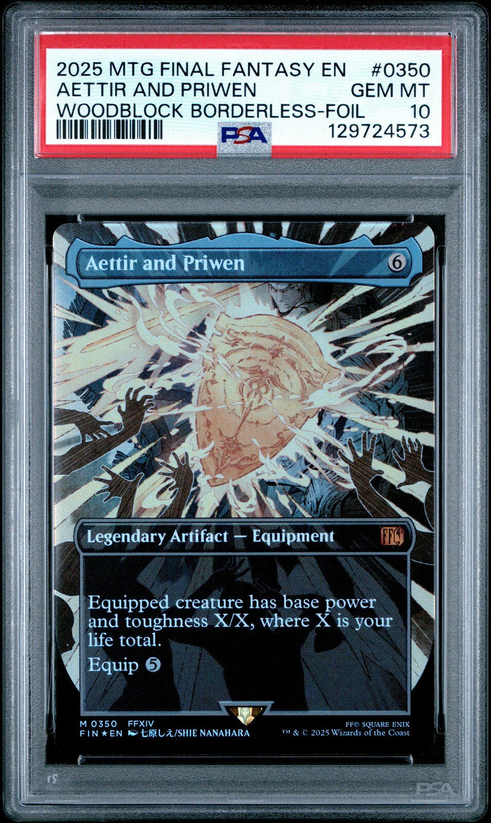 MTG英語版 2025 FINAL FANTASY AETTIR AND PRIWEN WOODBLOCK BORDERLESS-FOIL #0350 PSA 10 鑑定済