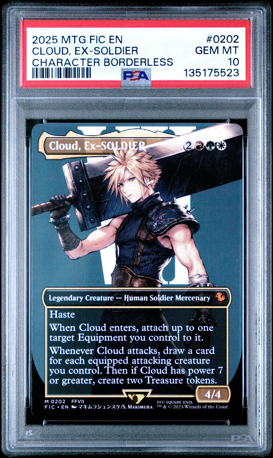 MTG英語版 2025 FINAL FANTASY COMMANDER CLOUD, EX-SOLDIER BORDERLESS PSA 10 鑑定済