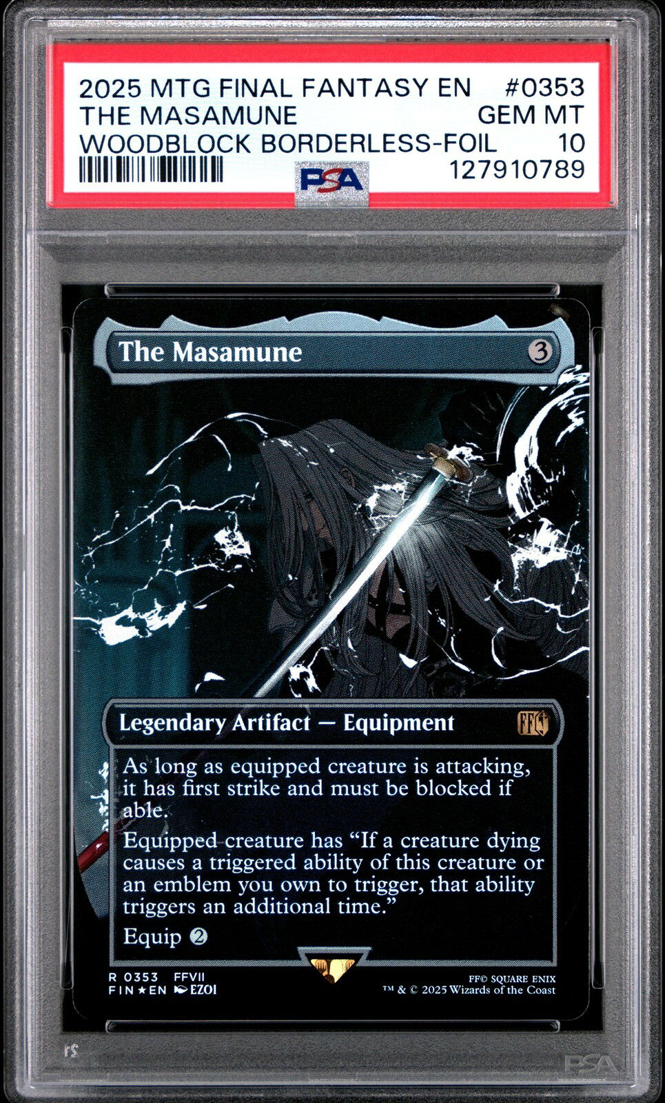 MTG英語版 2025 MTG FINAL FANTASY THE MASAMUNE WOODBLOCK BORDERLESS-FOIL #0353 PSA 10 鑑定済