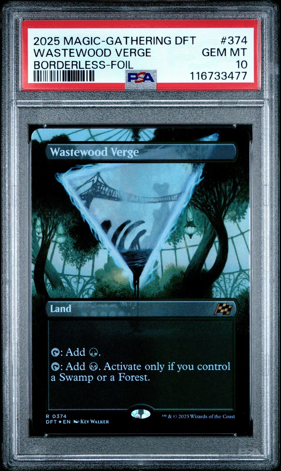 MTG英語版 2025 Aetherdrift Wastewood Verge ボーダーレス・フォイル #374 PSA 10 鑑定済