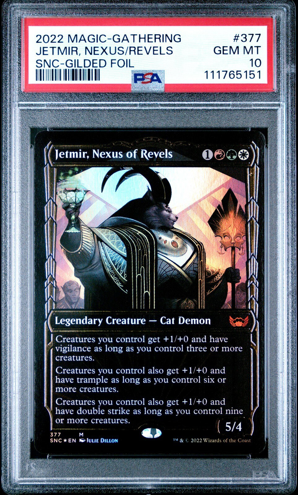 MTG英語版 2022 STREETS OF NEW CAPENNA JETMIR, NEXUS OF REVELS GILDED FOIL #377 PSA 10 鑑定済