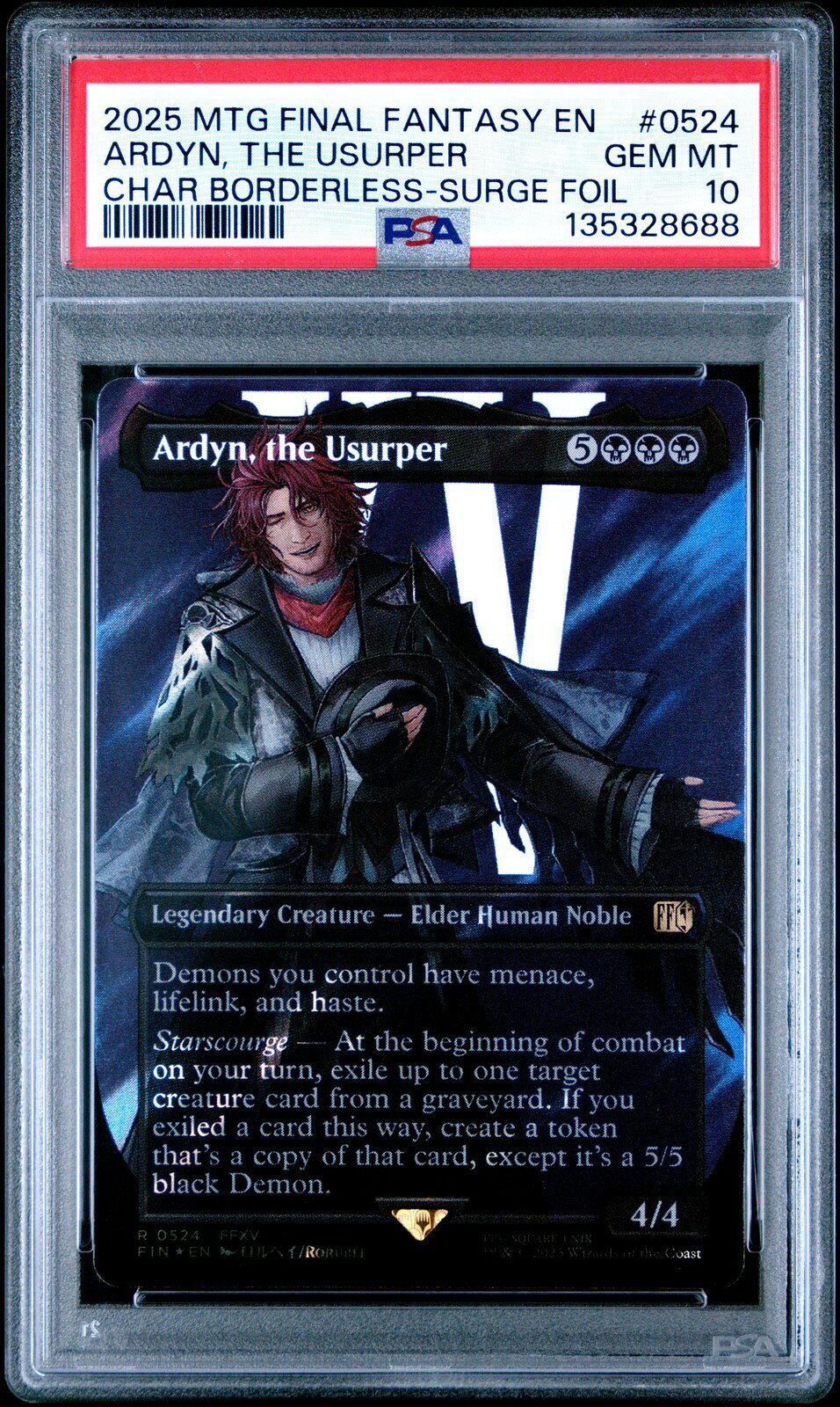 MTG英語版 2025 MTG FINAL FANTASY ARDYN, THE USURPER BORDERLESS-SURGE FOIL PSA 10 鑑定済
