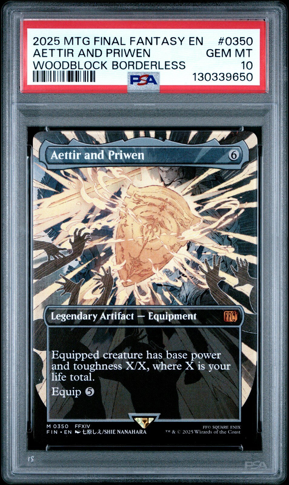 MTG英語版 2025 FINAL FANTASY WOODBLOCK BORDERLESS AETTIR AND PRIWEN #0350 PSA10 鑑定済