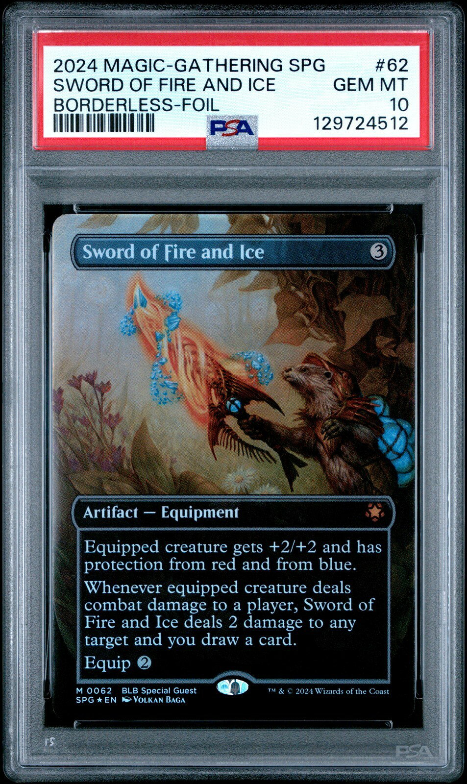 MTG英語版 2024 Bloomburrow Special Guests Sword of Fire and Ice Borderless Foil PSA10 鑑定済