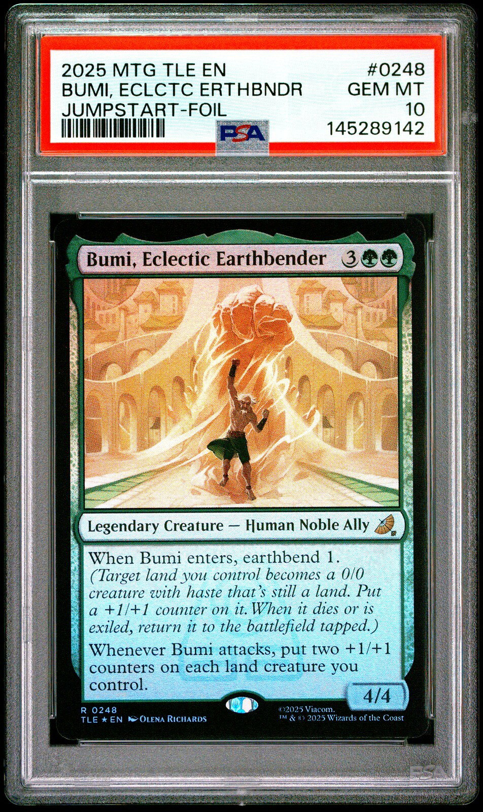 MTG英語版 2025 AVATAR: JUMPSTART Eternal Bumi, Eclectic Earthbender FOIL PSA 10 鑑定済