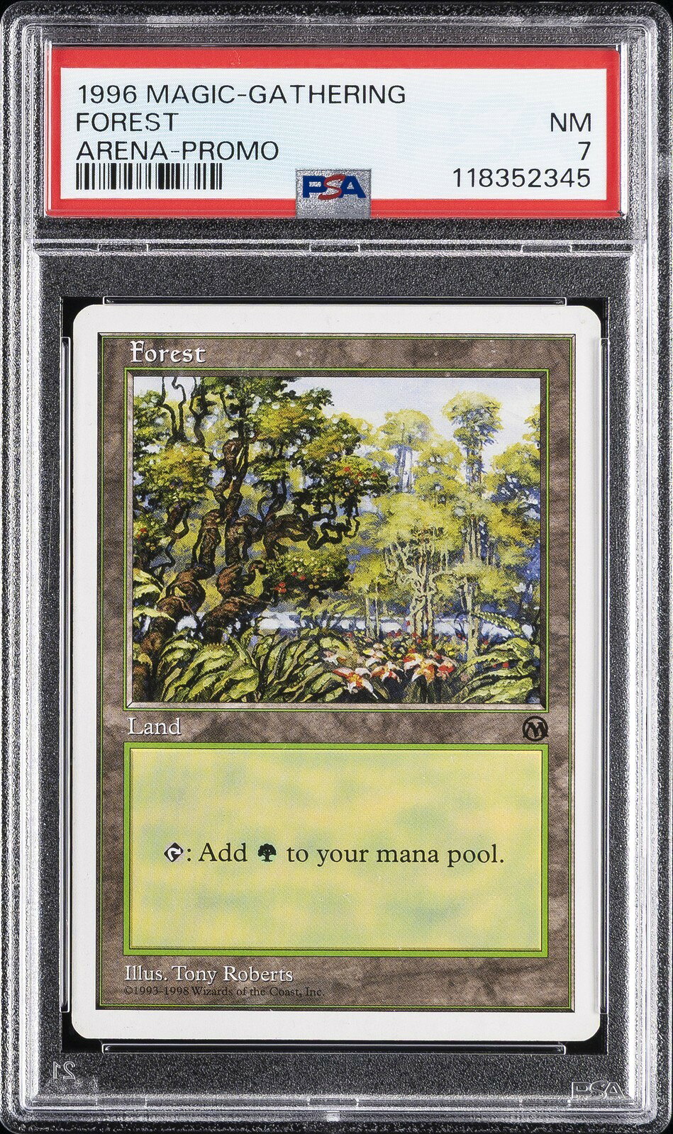 MTG英語版 1996 Arena League Promos Forest プロモ PSA 7 鑑定済【中古】