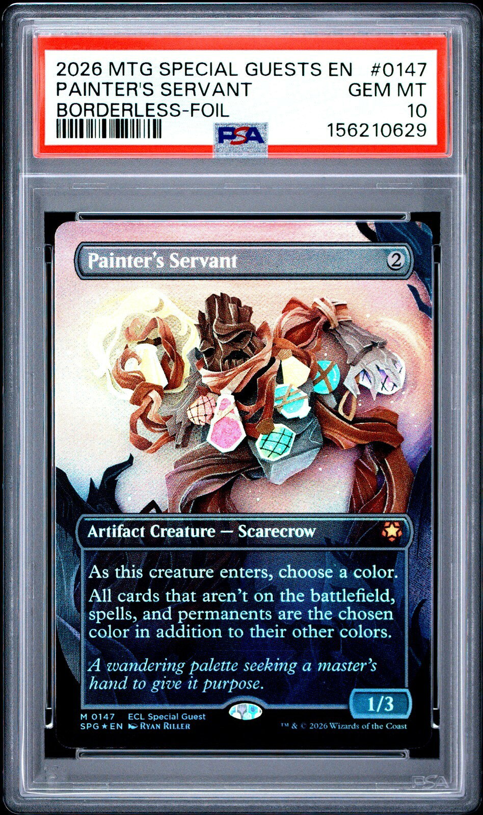 MTG英語版 2026 Lorwyn Eclipsed Special Guests Painter's Servant Borderless Foil PSA10鑑定済