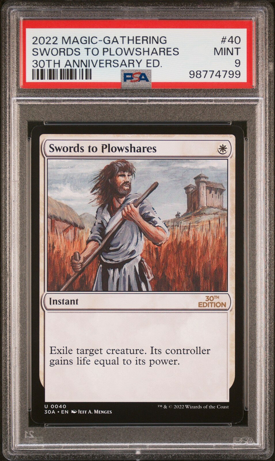MTG英語版 2022 30TH ANV ED SWORDS TO PLOWSHARES #40 PSA 9 鑑定済