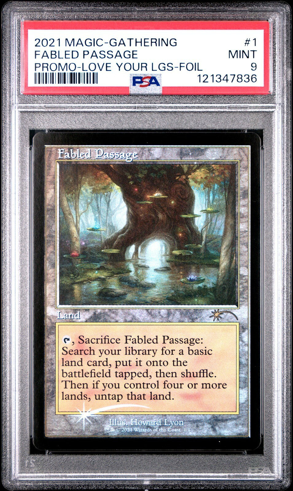 MTG英語版 2021 MTG PROMO LOVE YOUR LGS FABLED PASSAGE FOIL #1 PSA 9 鑑定済
