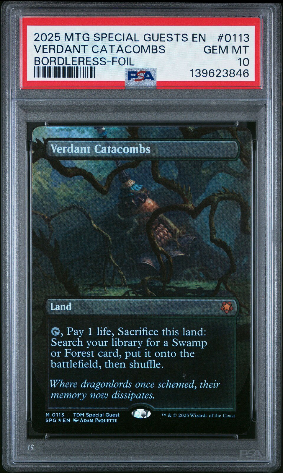 MTG英語版 2025 TARKIR: DRAGONSTORM SPECIAL GUESTS VERDANT CATACOMBS #0113 PSA 10 鑑定済