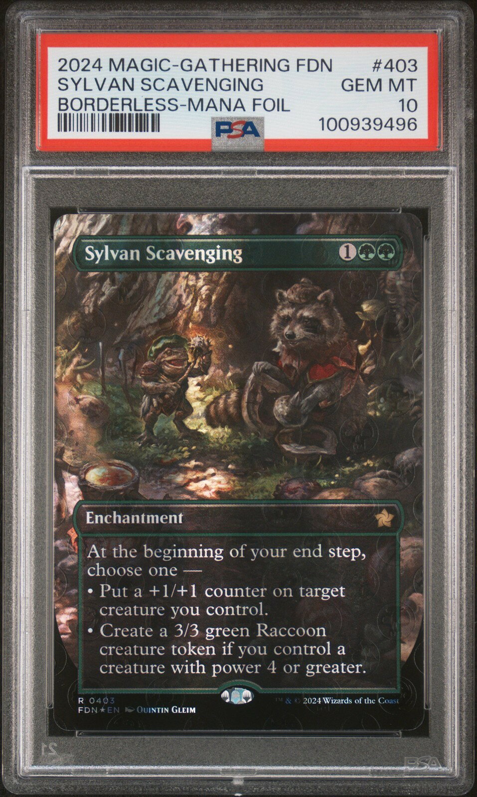 MTG英語版 2024 Foundations Borderless Sylvan Scavenging Mana Foil #403 PSA 10 鑑定済