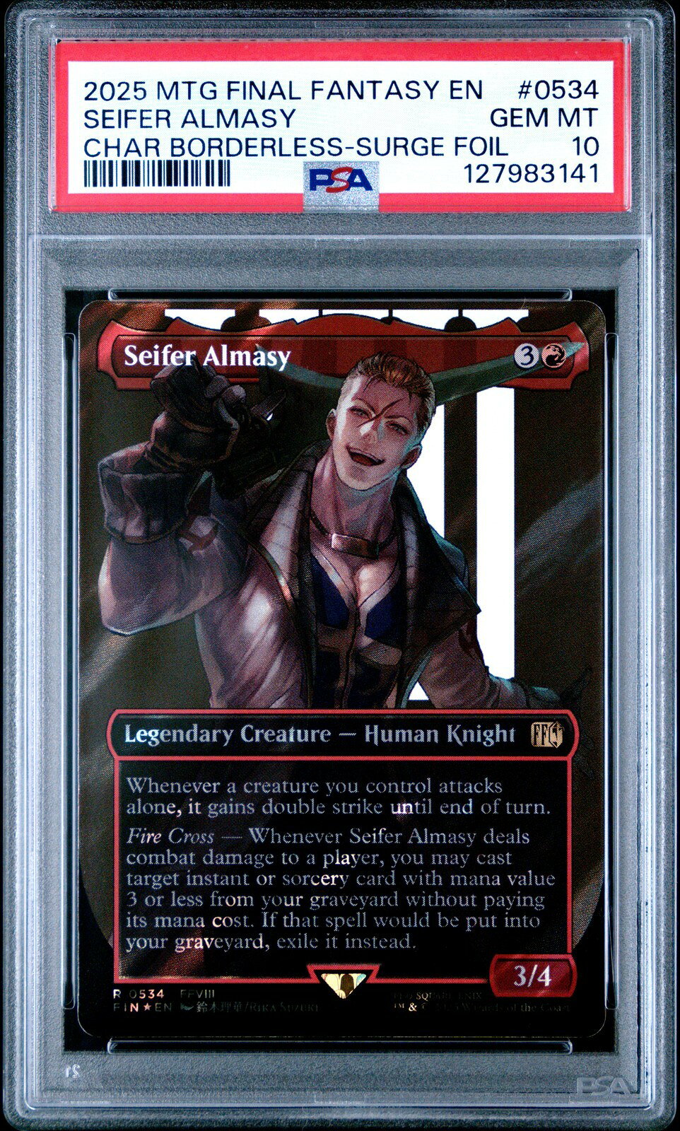 MTG英語版 2025 FINAL FANTASY Seifer Almasy サイファー・アルマシー Borderless-Surge Foil PSA 10 鑑定済