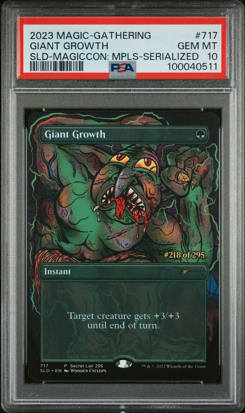 MTG英語版 2023 Secret Lair Promos Giant Growth プロモ #717 218/295 PSA 10 鑑定済