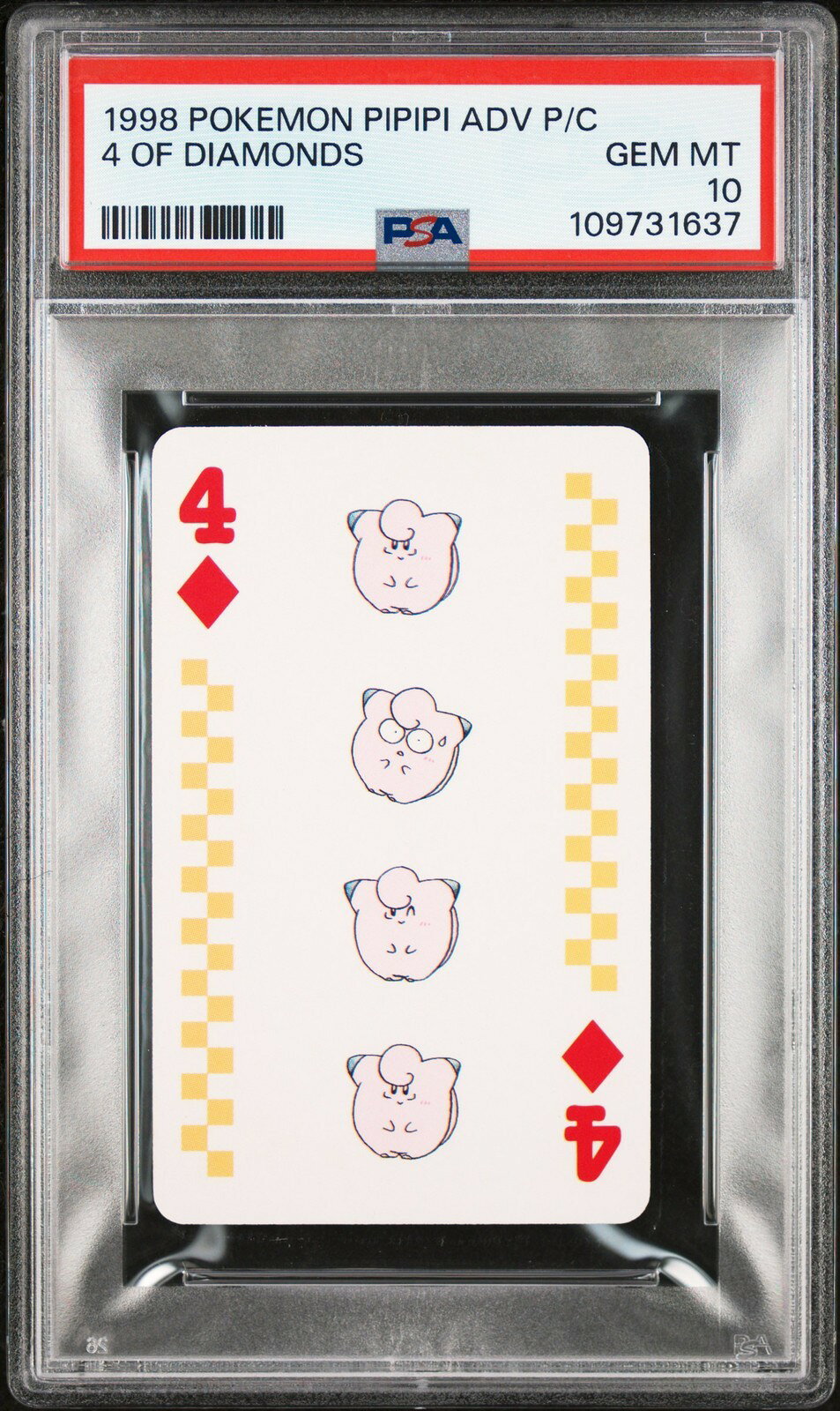 MTG英語版 1998 POKEMON PIPIPI ADVENTURE PLAYING CARDS 4 OF DIAMONDS 通常 4 PSA 10 鑑定済【中古】