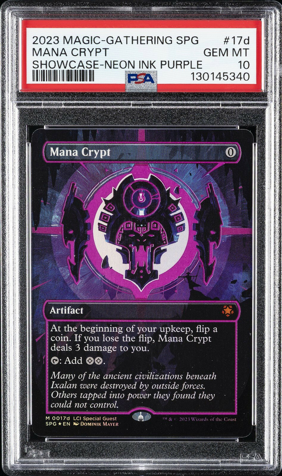 MTG英語版 2023 THE LOST CAVERNS OF IXALAN NEON INK PURPLE MANA CRYPT PSA 10 鑑定済