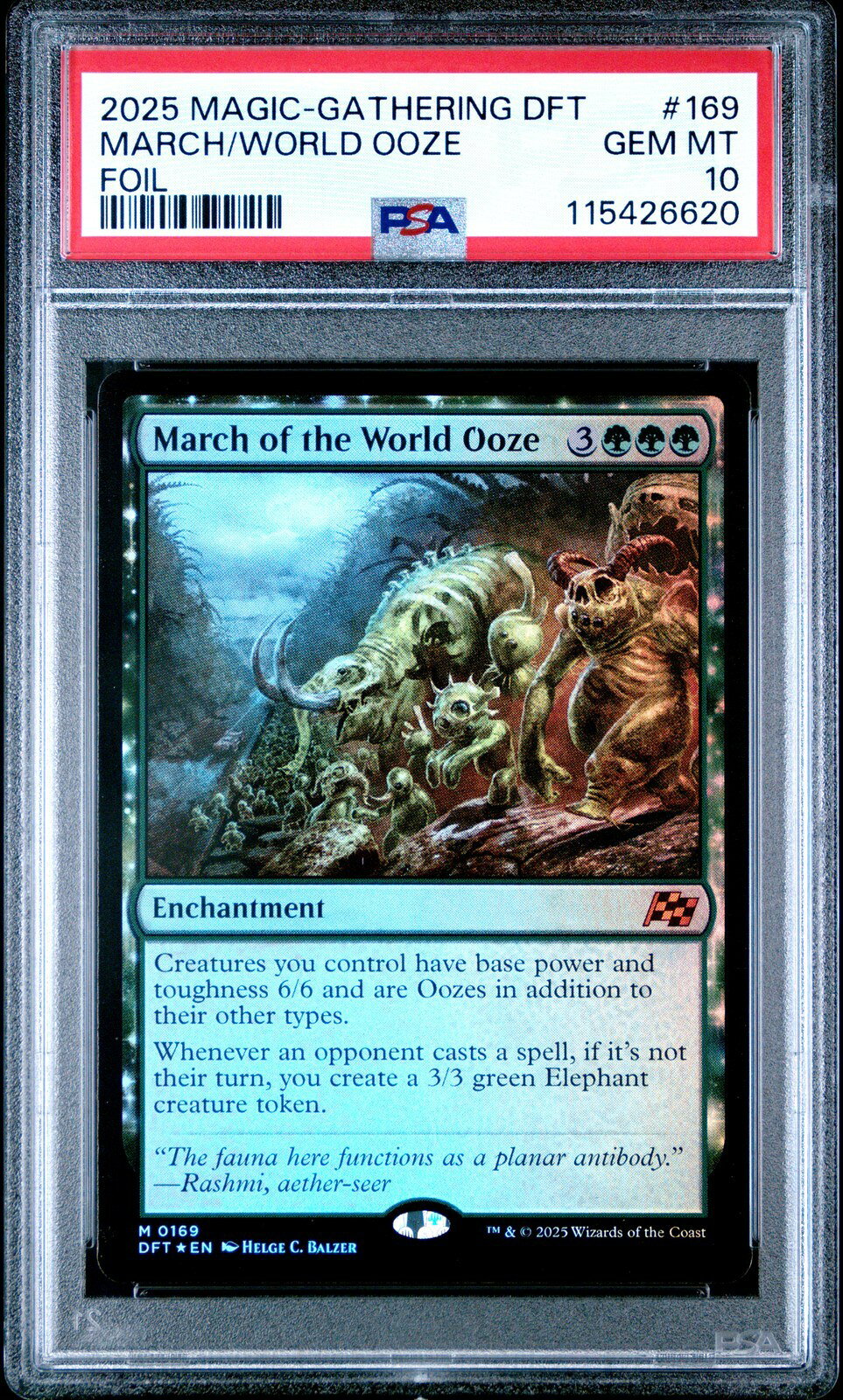 MTG英語版 2025 AETHERDRIFT MARCH OF THE WORLD OOZE FOIL #0169 PSA 10 鑑定済