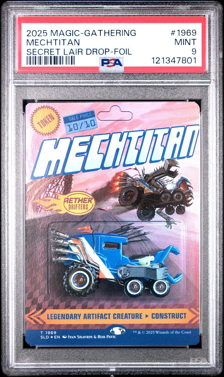 MTG英語版 2025 SECRET LAIR DROP AETHER DRIFTERS MECHTITAN FOIL #1969 PSA 9 鑑定済