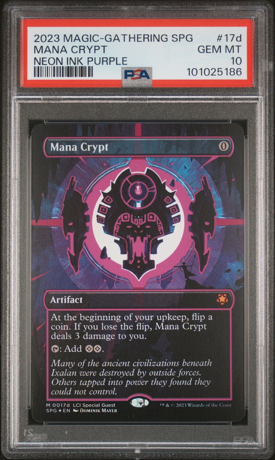 MTG英語版 2023 THE LOST CAVERNS OF IXALAN SPECIAL GUESTS MANA CRYPT #17D PSA 10 鑑定済