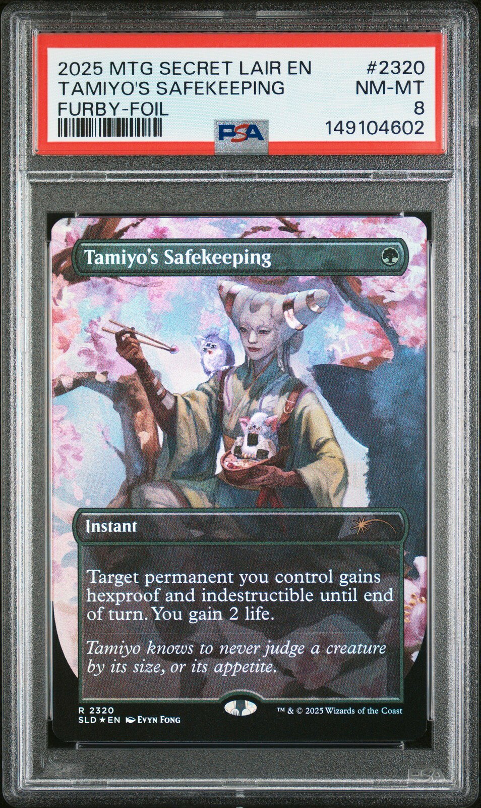 MTG英語版 2025 Secret Lair Drop Furby: The Gathering Tamiyo's Safekeeping Foil PSA 8 鑑定済