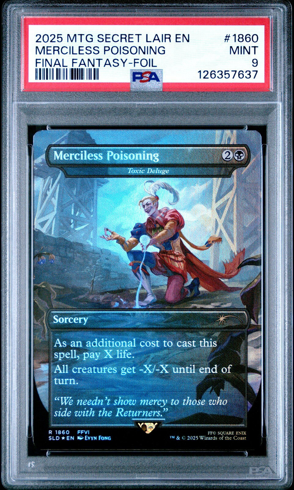 MTG英語版 2025 SECRET LAIR DROP MERCILESS POISONING #1860 PSA 9 鑑定済