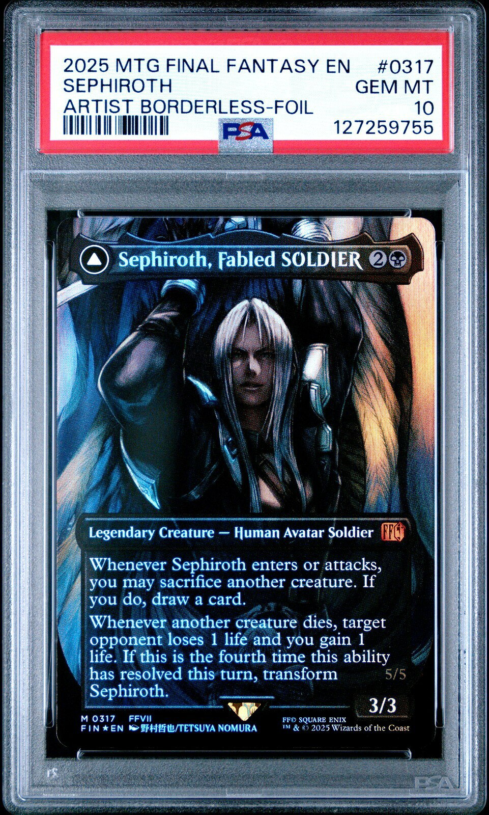 MTG英語版 Final Fantasy Sephiroth, Fabled Soldier/Sephiroth, One-Winged Angel PSA 10 鑑定済