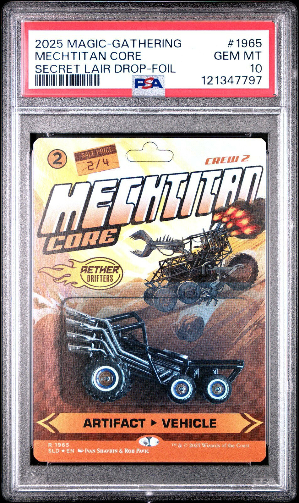 MTG英語版 2025 SECRET LAIR DROP AETHER DRIFTERS MECHTITAN CORE FOIL #1965 PSA10 鑑定済