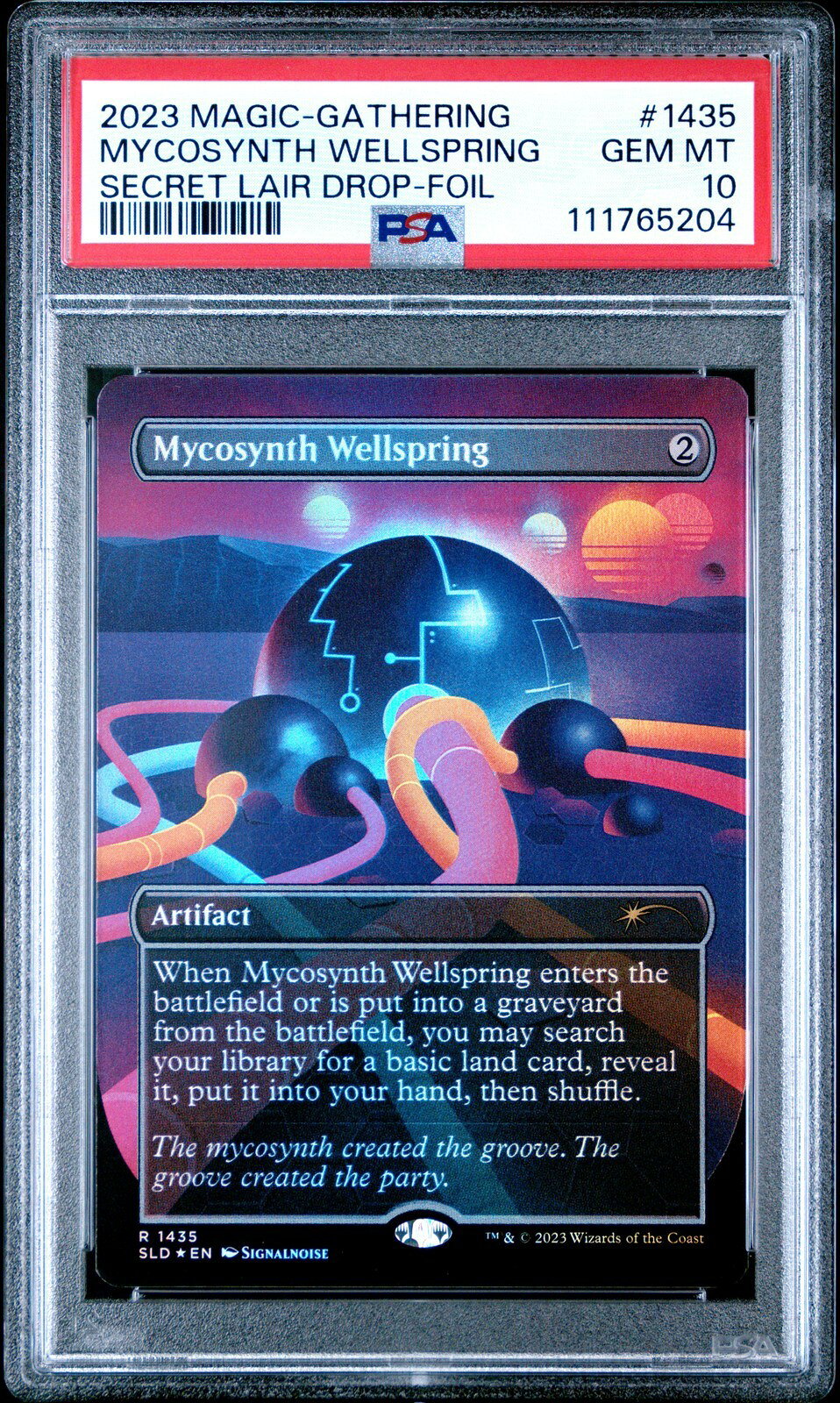 MTG英語版 2023 SECRET LAIR DROP MYCOSYNTH WELLSPRING FOIL #1435 PSA 10 鑑定済
