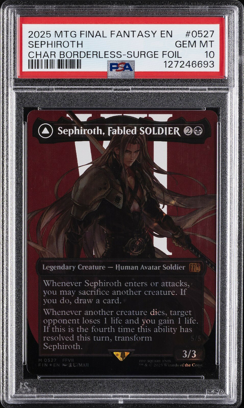 MTG英語版 FINAL FANTASY SEPHIROTH, FABLED SOLDIER/ONE-WINGED ANGEL PSA 10 鑑定済