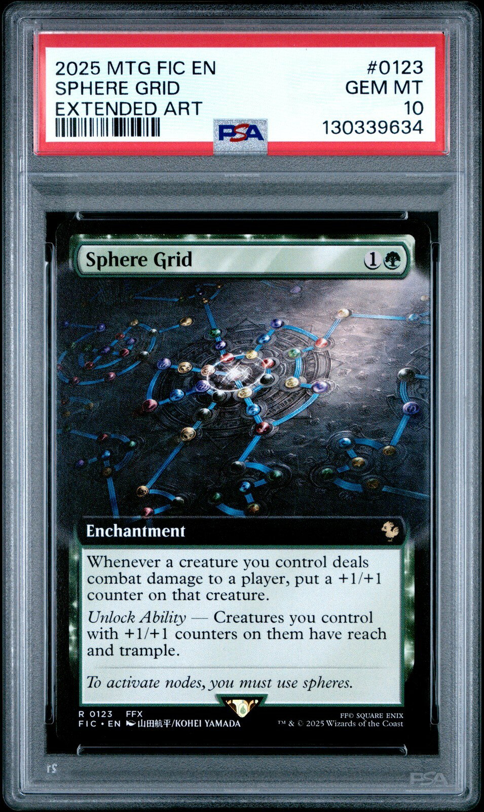 MTG英語版 2025 FINAL FANTASY COMMANDER SPHERE GRID EXTENDED ART #0123 PSA 10 鑑定済