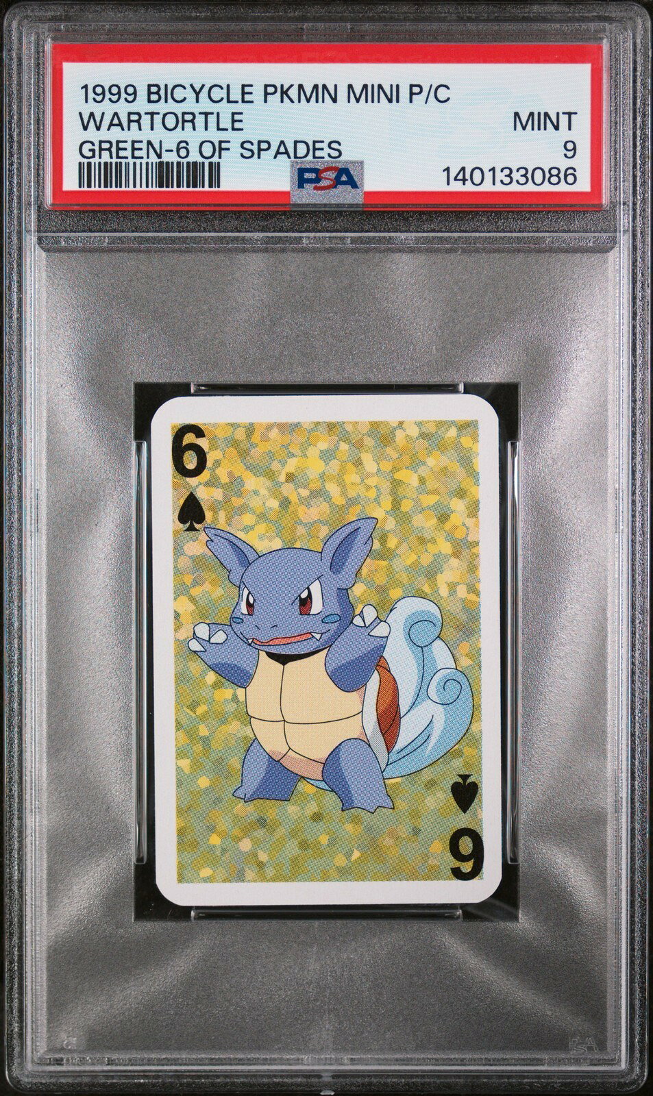 MTG英語版 1999 Bicycle Pokemon Mini Playing Cards Green Deck Wartortle 6 of Spades PSA 9 鑑定済【中古】