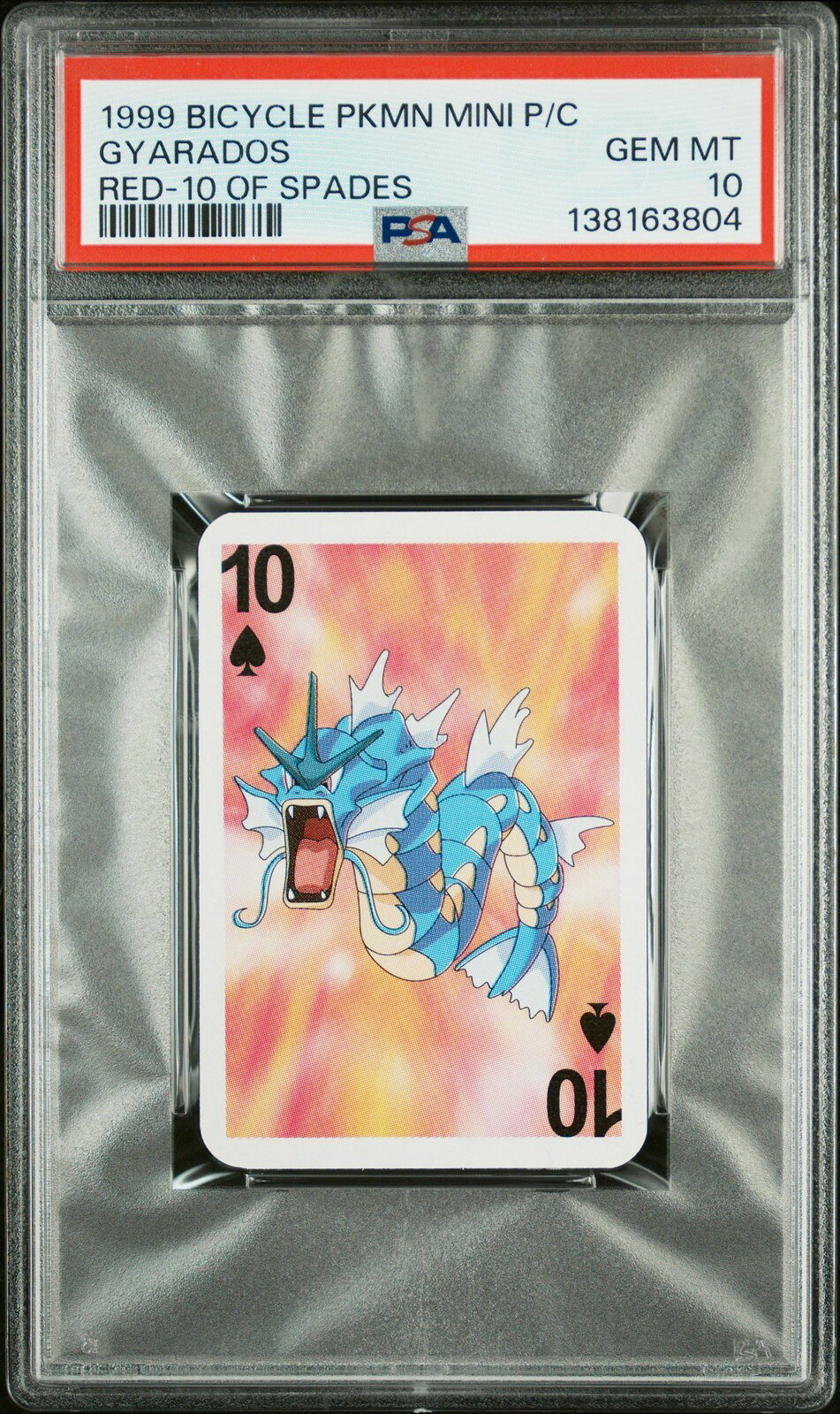 MTG英語版 1999 Bicycle Pokemon Mini Playing Cards ギャラドス 10 of Spades PSA 10 鑑定済【中古】
