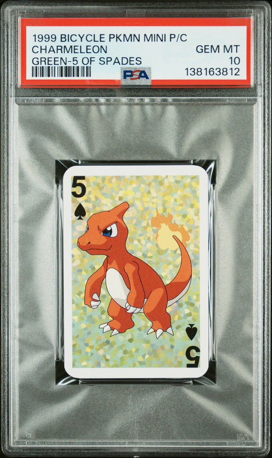 MTG英語版 1999 BICYCLE POKEMON MINI GREEN DECK CHARMELEON (リザード) 5 OF SPADES PSA 10 鑑定済【中古】