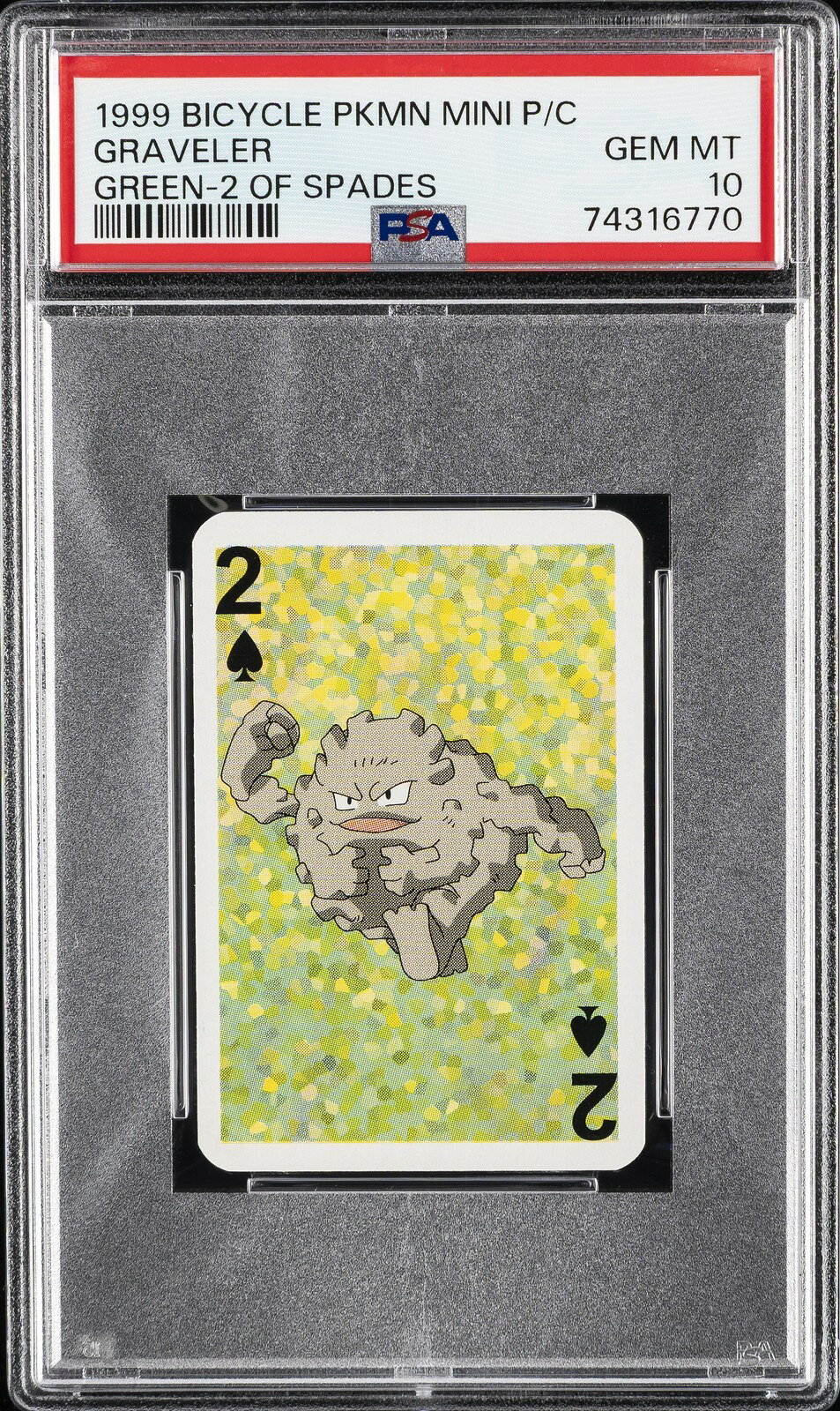 MTG英語版 1999 BICYCLE POKEMON MINI PLAYING CARDS GREEN DECK GRAVELER ゴローン 2 OF SPADES PSA 10 鑑定済【中古】