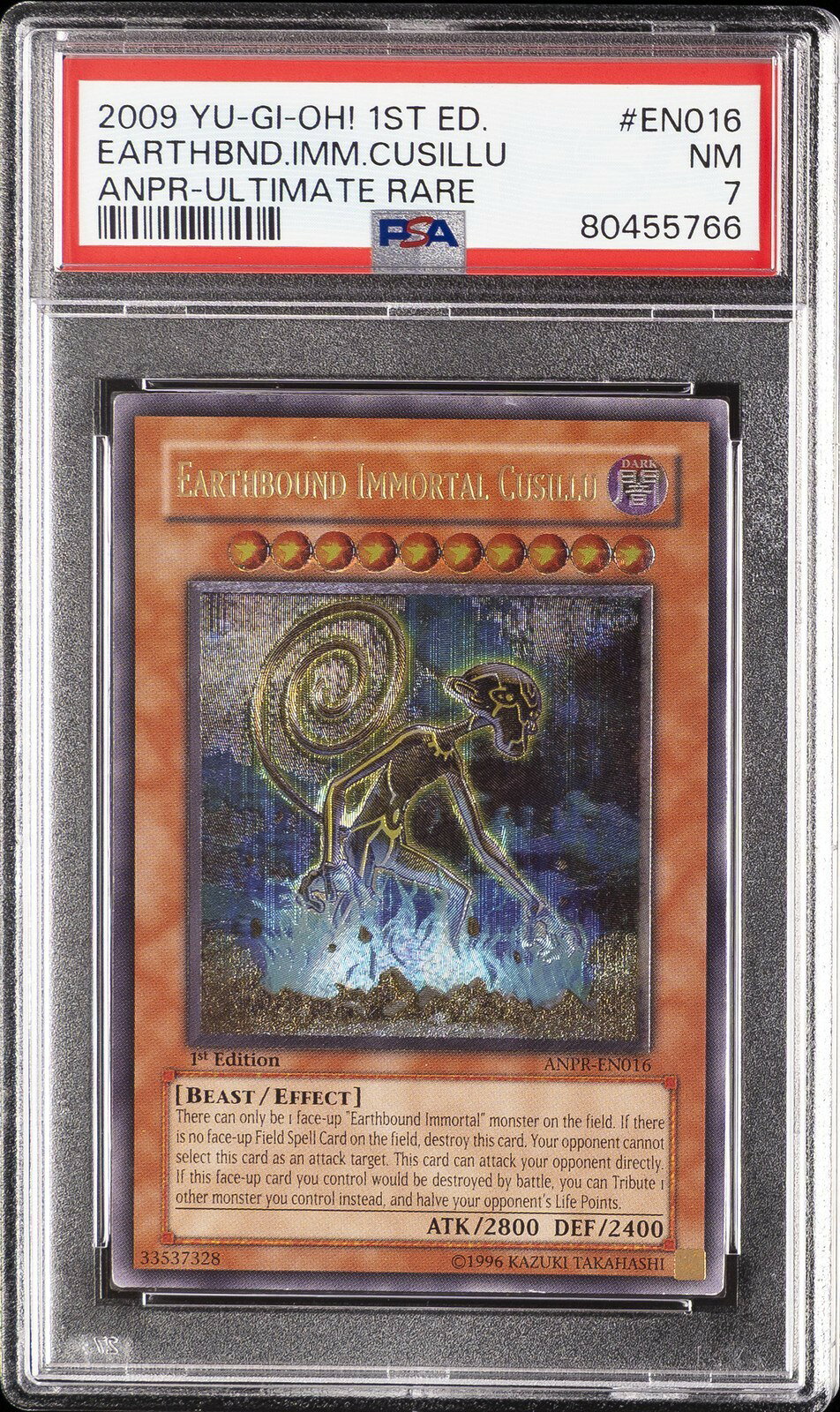 遊戯王英語版 2009 ANPR-ANCIENT PROPHECY EARTHBOUND IMMORTAL CUSILLU #EN016 PSA 7 鑑定済