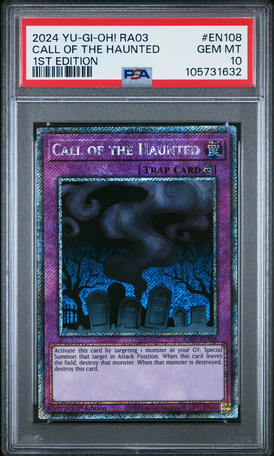 遊戯王英語版 2024 Quarter Century Bonanza Call of the Haunted (リビングデッドの呼び声) 1st Ed RA03 PSA 10 鑑定済【中古】