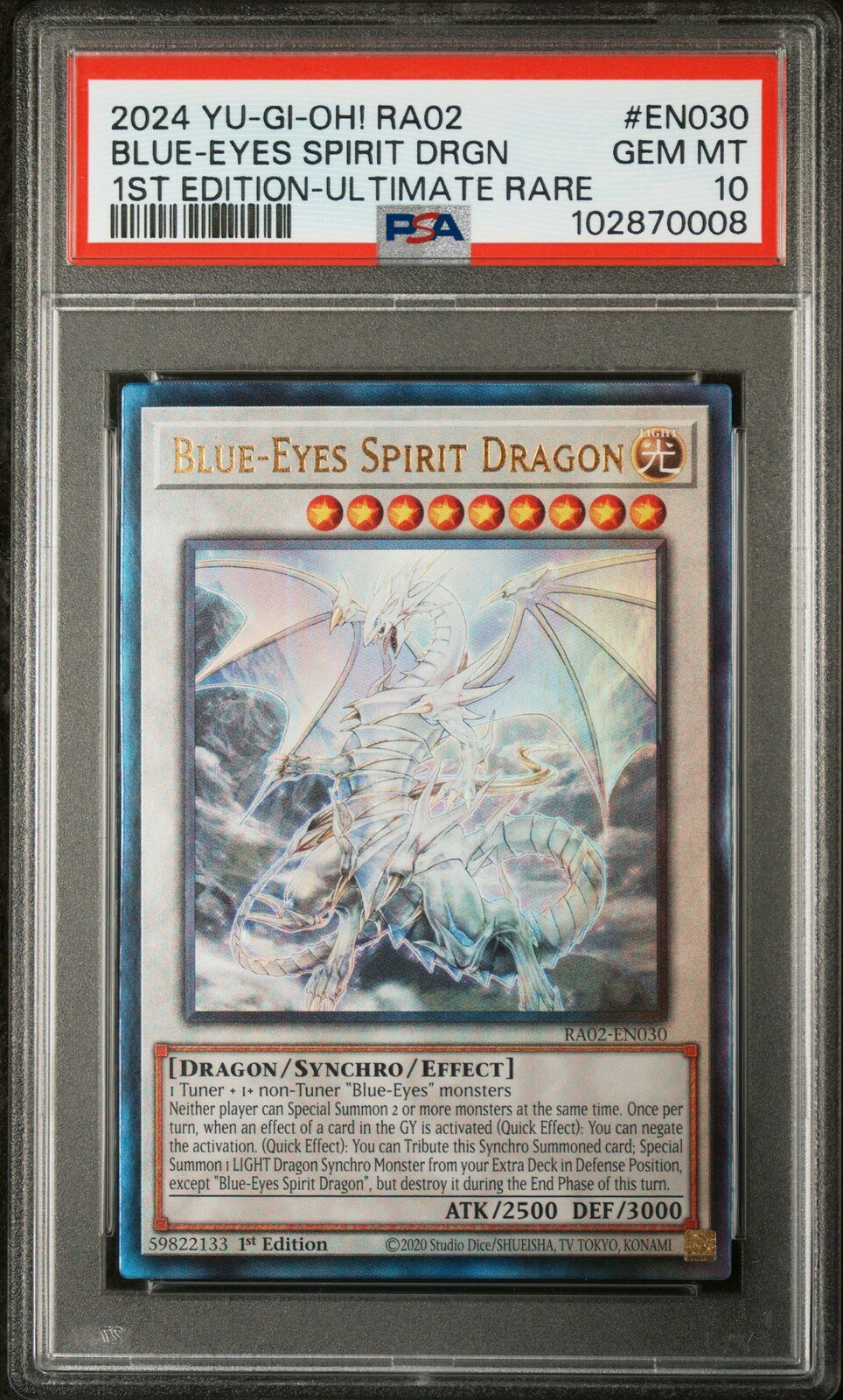 2024 25th Rarity Collection II Blue-Eyes Spirit Dragon RA02 PSA 10