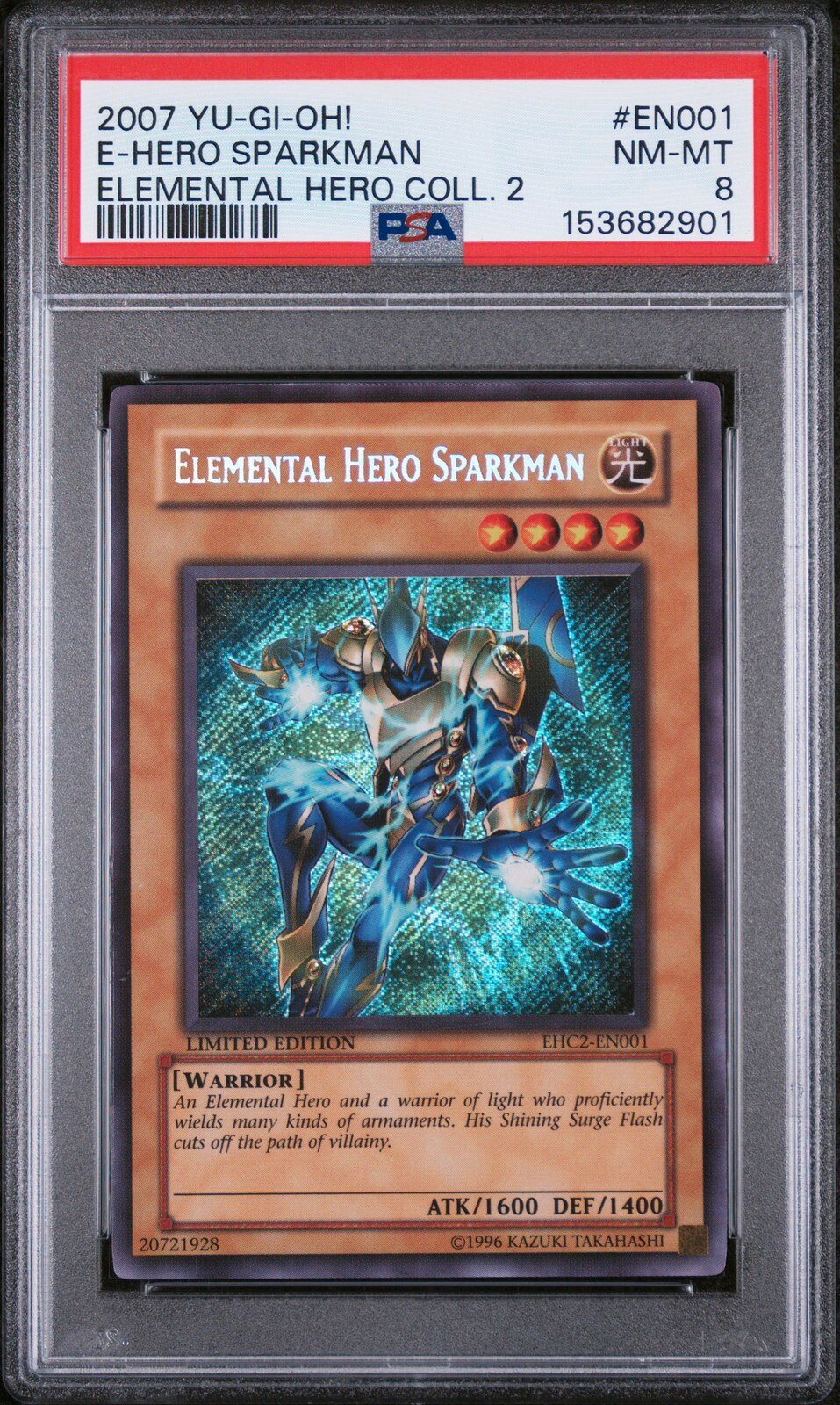 遊戯王英語版 2007 ELEMENTAL HERO COLLECTION 2 ELEMENTAL HERO SPARKMAN #EN001 PSA 8 鑑定済