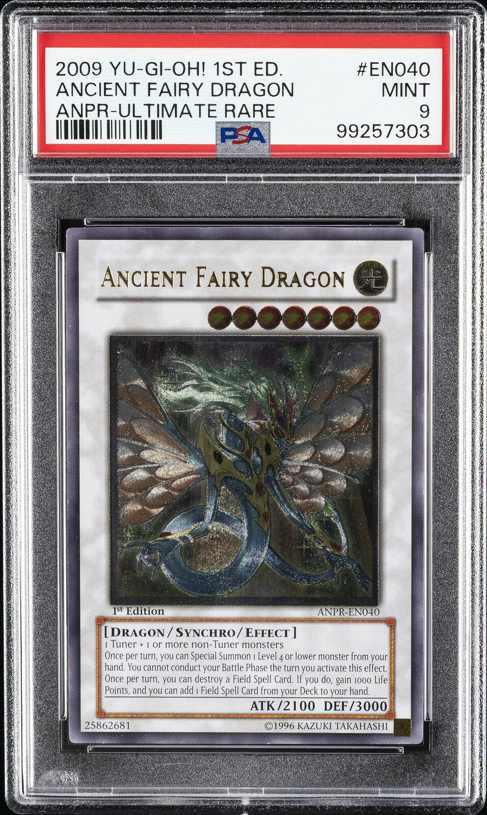 遊戯王英語版 2009 ANPR-ANCIENT PROPHECY ANCIENT FAIRY DRAGON エンシェント・フェアリー・ドラゴン #EN040 PSA 9 鑑定済