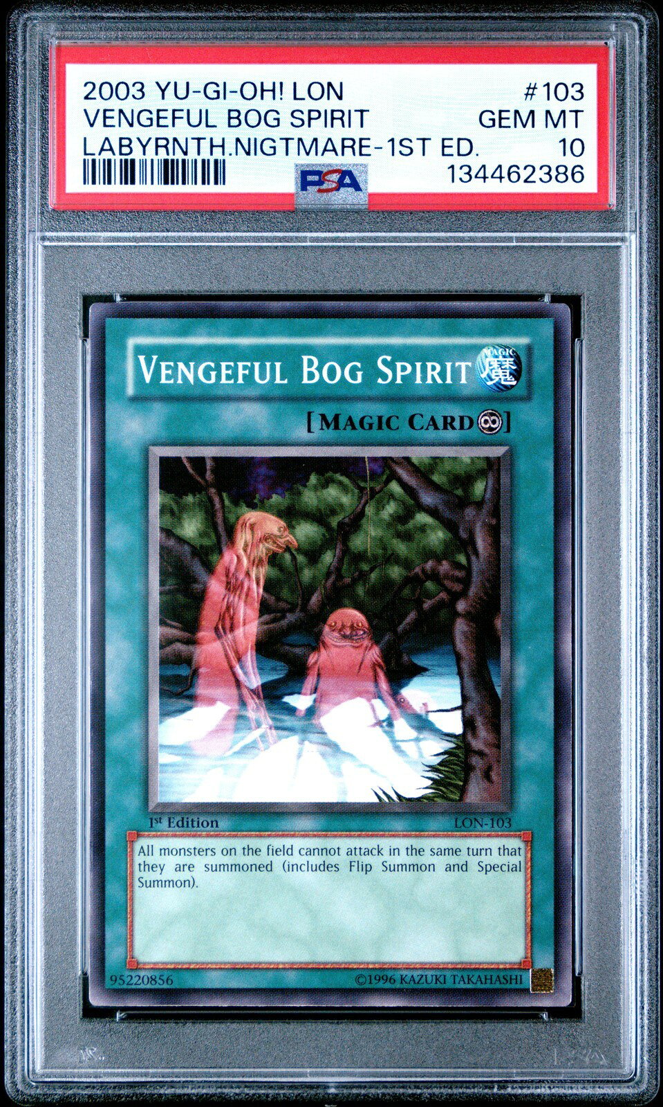 遊戯王英語版 2003 LON-Labyrinth of Nightmare Vengeful Bog Spirit 1st Ed #103 PSA 10 鑑定済