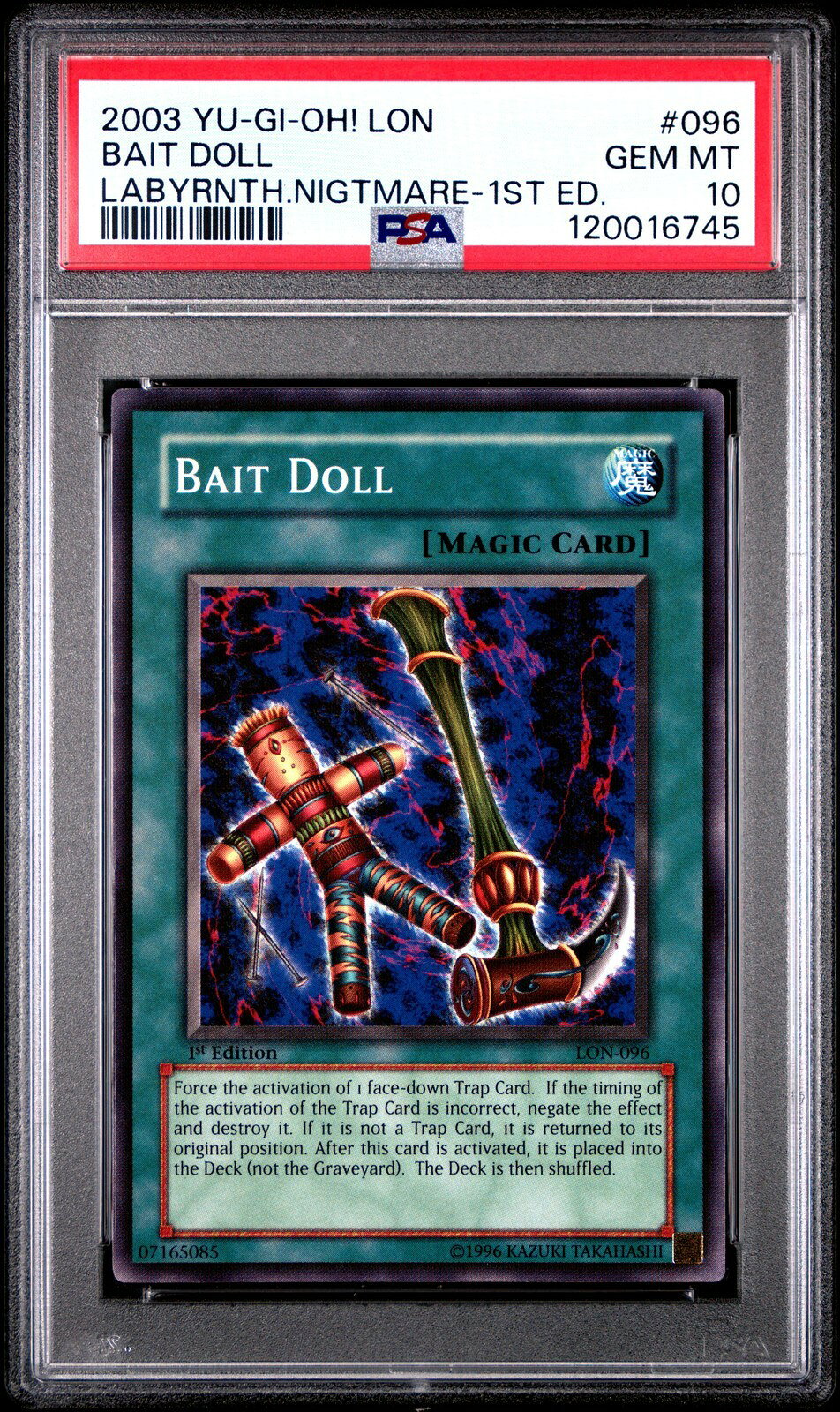 遊戯王英語版 2003 LON-Labyrinth of Nightmare Bait Doll ベイト・ドール 1st Ed #096 PSA 10 鑑定済