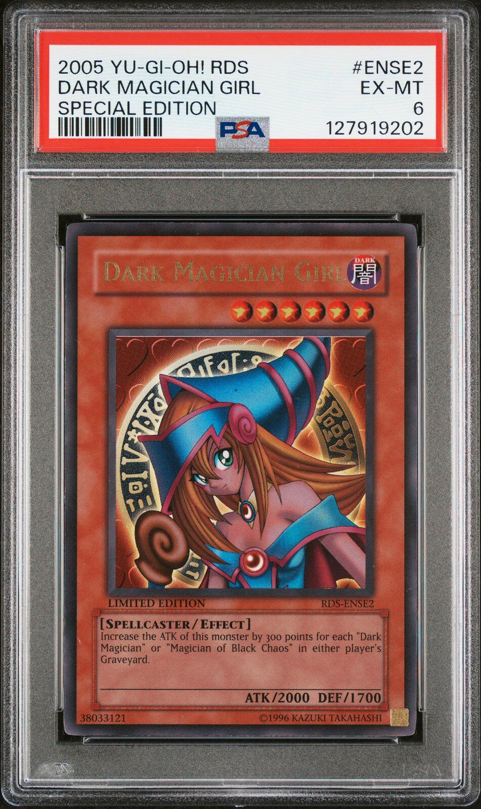 遊戯王英語版 2005 RISE OF DESTINY: SPECIAL EDITION DARK MAGICIAN GIRL ENSE2 PSA6 鑑定済【中古】