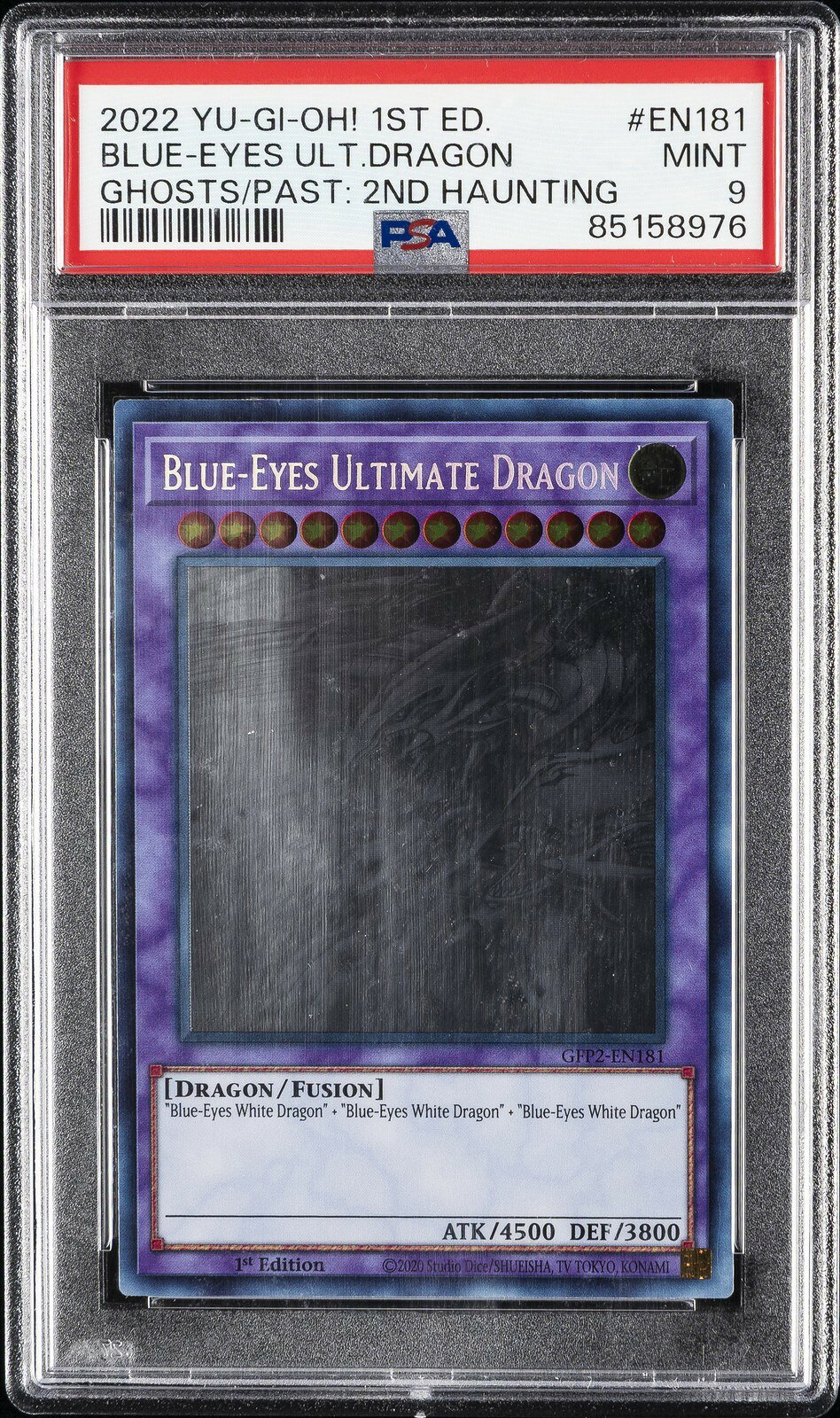 유희왕 영어판 2022 1st Ed Blue-Eyes Ultimate Dragon 궁극의 푸른 눈의 백룡#EN181 PSA 9 감정 [중고]