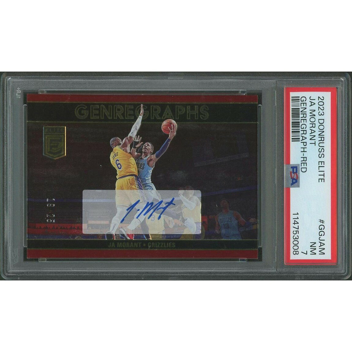 NBA 2023/24 Panini Elite ジャ・モラント Red Genregraphs Auto #GGJAM #19/25 PSA 7 鑑定済