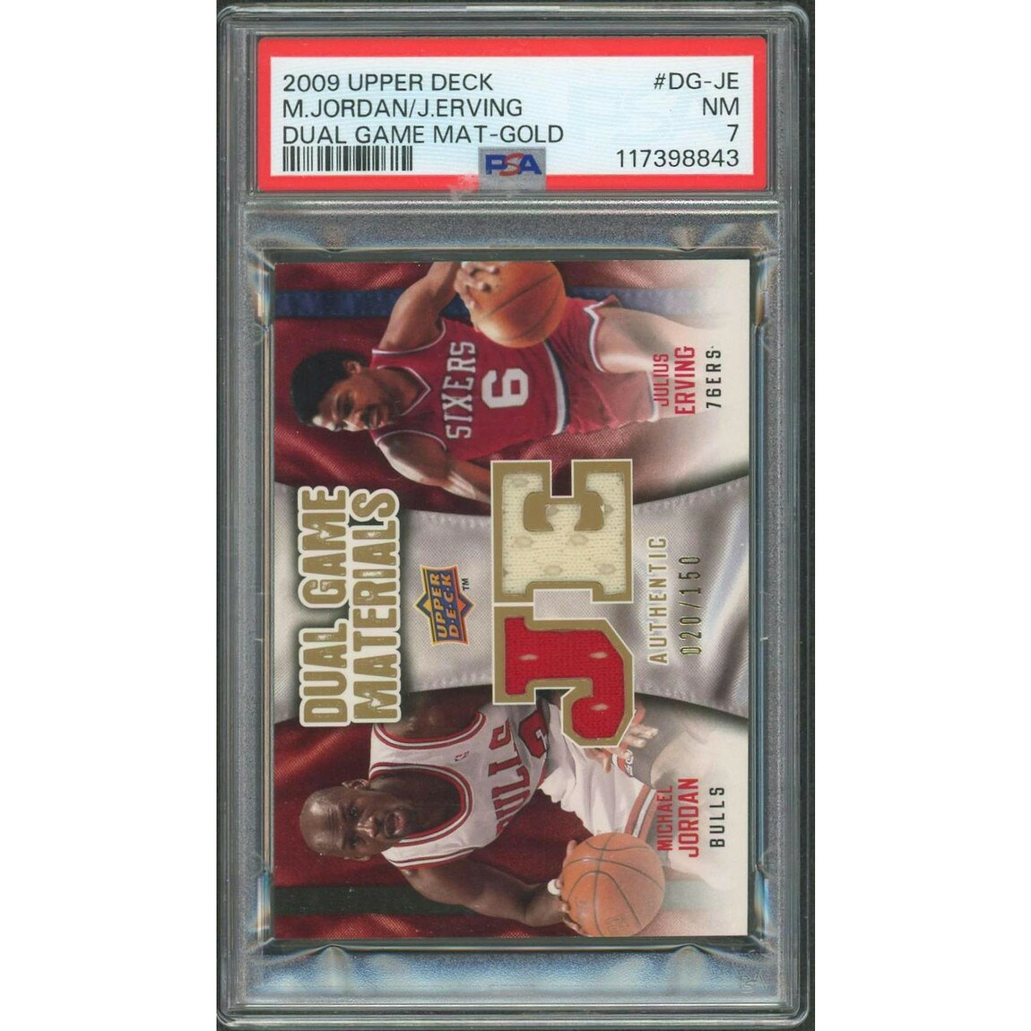 NBA 2009/10 Upper Deck マイケル・ジョーダン ジュリアス・アービング Dual Game Materials /150 PSA 7 鑑定済