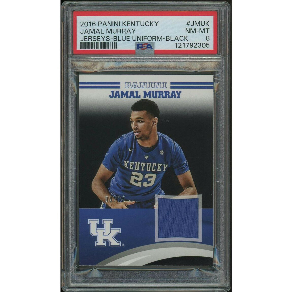 NBA 2016 Panini Kentucky Basketball ジャマール・マレー Black Rookie Blue Jersey #JMUK 09/10 PSA 8 鑑定済